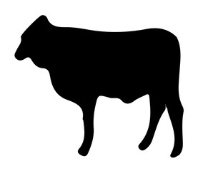 black silhouette of a cow