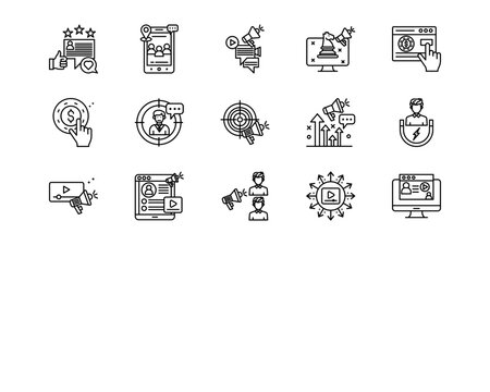 Digital Marketing Line Vector Icons