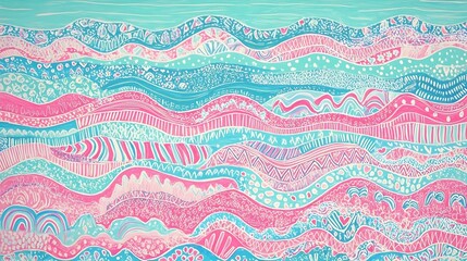 Abstract Pink Blue Wave Pattern Background Texture