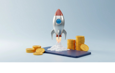 Financial Growth Rocket Launch Startup Success, Mobile App Investment