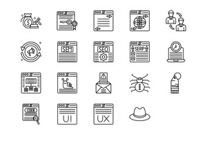 Internet Marketing Line Vector Icons