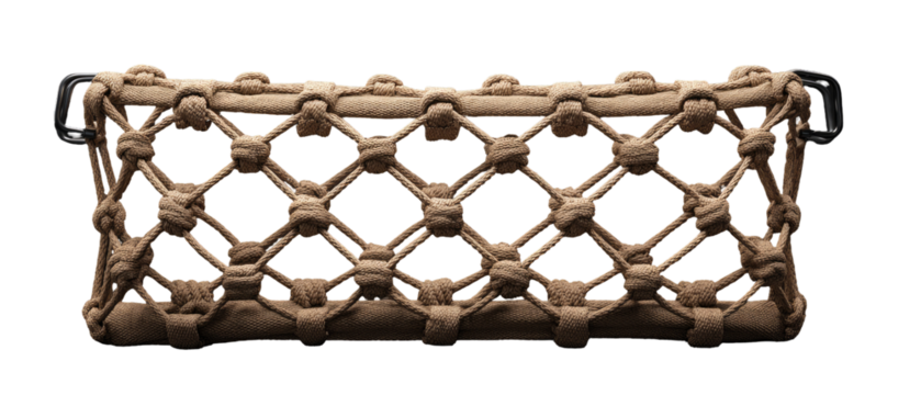 Beige rope net with diamond pattern