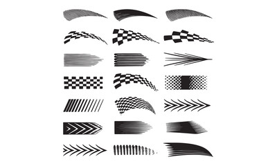 Speed and Direction Arrow Icons Dynamic Vector Arrows and Racing Flags