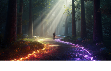 Enchanted Forest Path A Journey of Light and Color
