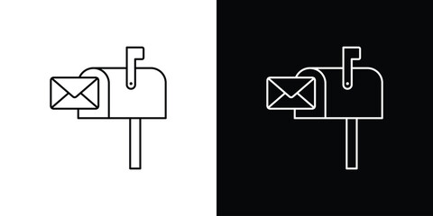 Mailbox icon Clip Art design. Line icons
