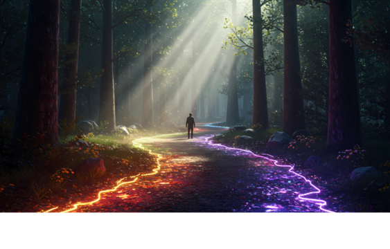 Enchanted Forest Path A Journey of Light and Color