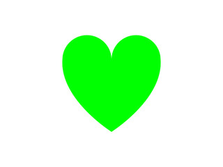 Green heart icon &ndash; green vector symbol for love, like, and social media design	