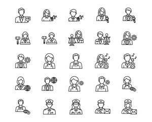 Professions Line Vector Icons