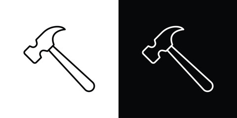 Hammer icon Clip Art design. Line icons
