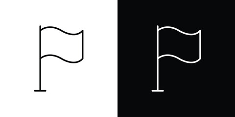 Flag icon Clip Art design. Line icons