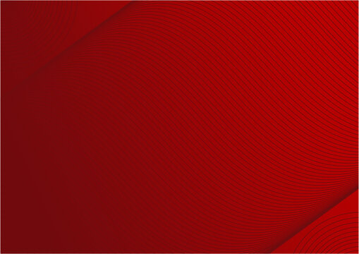 An abstract background with a deep red gradient. Fine, parallel lines create a series of gentle curves that sweep across the image, giving it a dynamic, modern feel.