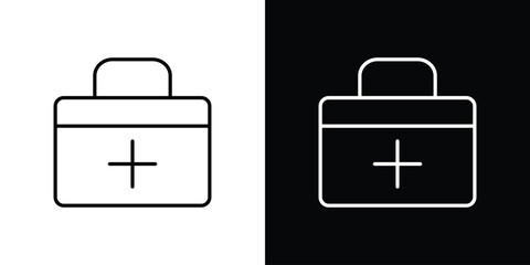 Doctor bag icon Clip Art design. Line icons