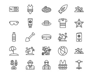 Beach Resort Vector Icons