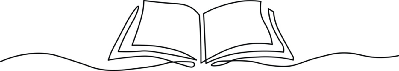 opened book continuous line drawing minimalism decorative art