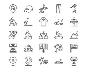 Golf Line Vector Icons