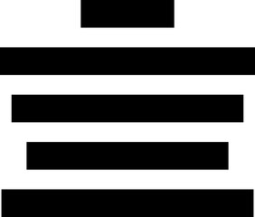 Obraz premium Align vertical line icon for text and layout formatting. Black solid vector symbol showing uneven top and bottom alignment, typography tool, writing editor button, UI UX design element, content format