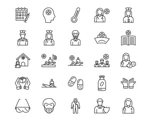 Nursing Line Vector Icons