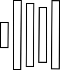 Align vertical line icon for text and layout formatting. Black solid vector symbol showing uneven top and bottom alignment, typography tool, writing editor button, UI UX design element, content format