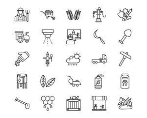 Agriculture Line Vector Icons