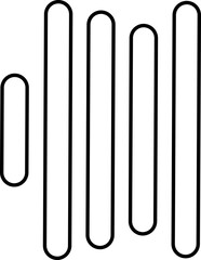 Align vertical line icon for text and layout formatting. Black solid vector symbol showing uneven top and bottom alignment, typography tool, writing editor button, UI UX design element, content format