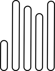 Align vertical rounded line icon for text formatting. Black solid vector symbol showing uneven bottom alignment, typography tool, word processor, writing editor, UI UX design element, layout formattin