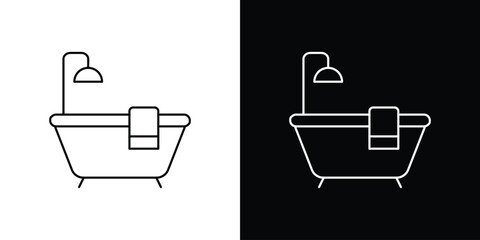 Bathroom icon Clip Art design. Line icons
