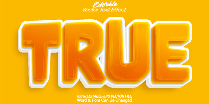 True Vector Text Effect Editable Alphabet Cartoon Super Yellow Comic