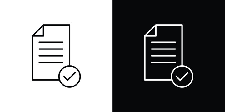 Accept document icon Clip Art design. Line icons