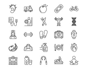 Physical Wellbeing Line Vector Icons