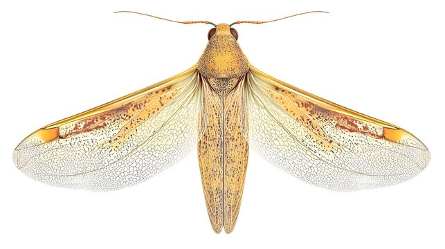 Detailed Closeup of a Planthopper Insect with Translucent Wings