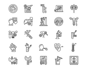 Medical Tests Line Vector Icons