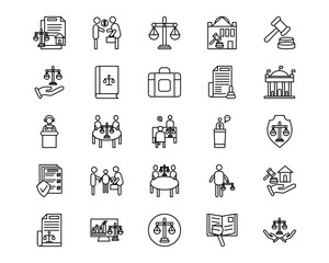 Fototapeta premium Legal Services Line Icons