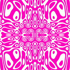Abstract Symmetry Background Pattern In Pink And White