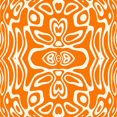 Abstract Pattern Shapes In Orange And White 