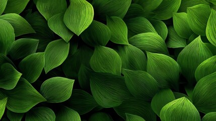 Obraz premium Abstract Green Leaves Overlapping in Minimal Composition