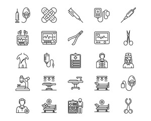 Surgery Vector Line Icons