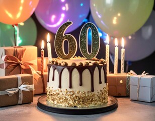Vintage Perfection: A stunning cake for an unforgettable 60th birthday.