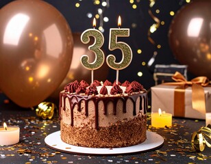 Cheers to 35! A beautiful birthday cake for the big day.