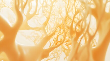 Abstract Network Orange Veins Structure Background