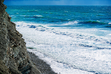 Kabardinka resort. Black Sea is calm and water is blue
