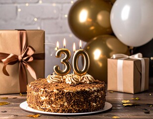 Celebrating 30: A beautiful birthday cake and decorations