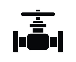 Black Valve Icon for Industrial Applications, Plumbing and Manufacturing Needs