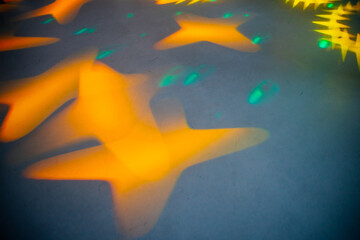 Colorful party lights on the dance floor