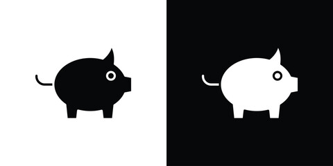 Piggy bank icon graphic doodle designs collection