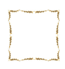 Elegant gold grunge border with glittering stripes for design transparent background Hand Draw,Artwork,Hand-drawn golden grunge frame on a white background, elegant and modern border.