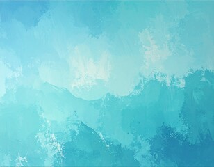 Cyan Gradient Texture Background Turquoise, Ice, and Bright Cool Hues with Fluid Acrylic Design
