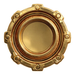 Elegant Golden Plate Isolated on Transparent Background for Design Use