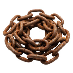 Fototapeta premium Pile of rusty metal chains for halloween decoration : elements for halloween on transparent background