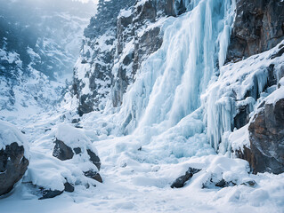 Frozen Waterfall Landscape