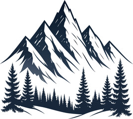 Obraz premium Minimalist Mountain Illustration